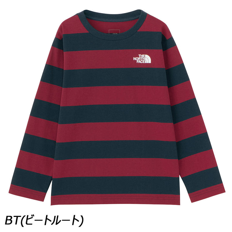 ノースフェイス ロングスリーブフィールドボーダーティー NTJ32320 Tシャツ 長袖 防汚 洗濯耐久 静電ケア キッズ