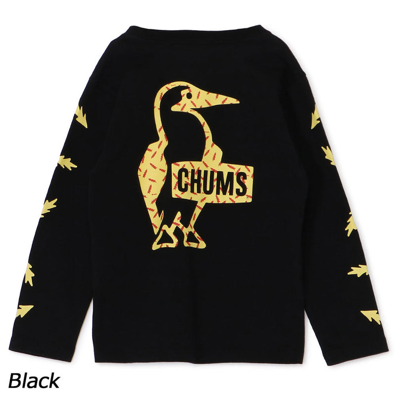 チャムス かせきさいだぁ キッズパターンブラッシュドロングスリーブTシャツ CH21-1420 Tシャツ 長袖 キッズ ジュニア 親子お揃い