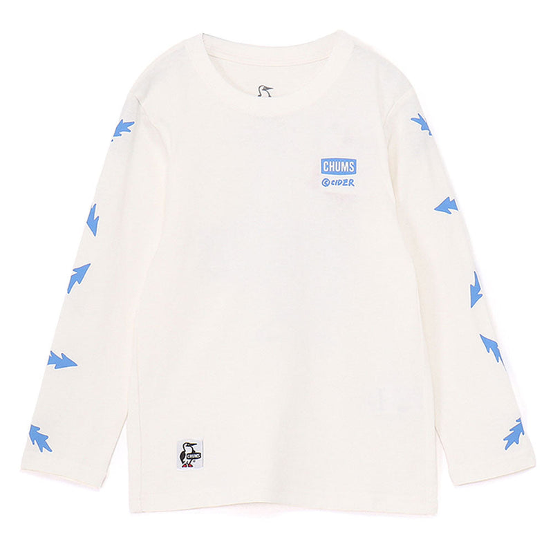 チャムス かせきさいだぁ キッズパターンブラッシュドロングスリーブTシャツ CH21-1420 Tシャツ 長袖 キッズ ジュニア 親子お揃い