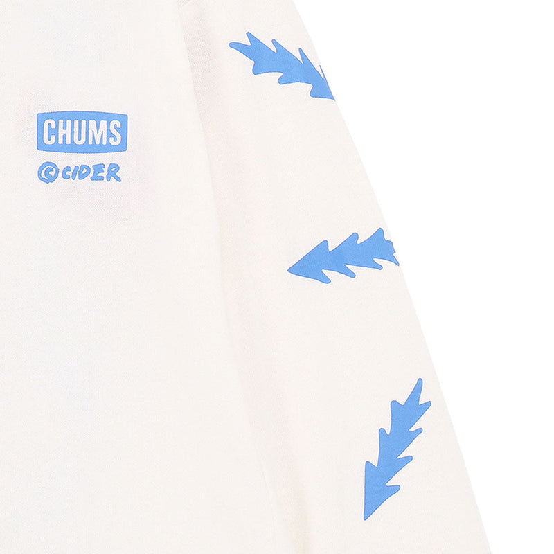 チャムス かせきさいだぁ キッズパターンブラッシュドロングスリーブTシャツ CH21-1420 Tシャツ 長袖 キッズ ジュニア 親子お揃い