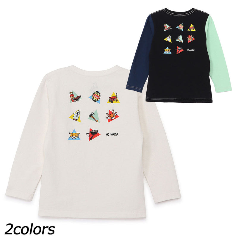 チャムス かせきさいだぁ キッズアラカルト2ブラッシュドロングスリーブTシャツ CH21-1421 Tシャツ 長袖 キッズ ジュニア 親子お揃い