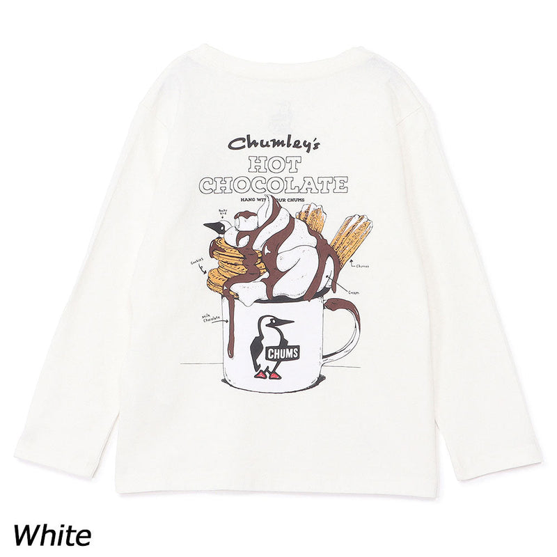 チャムス キッズホットチョコレートポケットブラッシュドロングスリーブTシャツ CH21-1413 Tシャツ 長袖 ポケット付 キッズ ジュニア 親子お揃い