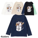 チャムス キッズホットチョコレートポケットブラッシュドロングスリーブTシャツ CH21-1413 Tシャツ 長袖 ポケット付 キッズ ジュニア 親子お揃い