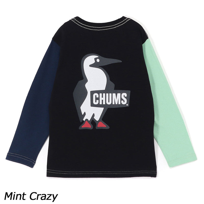 チャムス キッズブービーロゴブラッシュドロングスリーブTシャツ CH21-1294 Tシャツ 長袖 キッズ ジュニア 定番 人気 親子お揃い