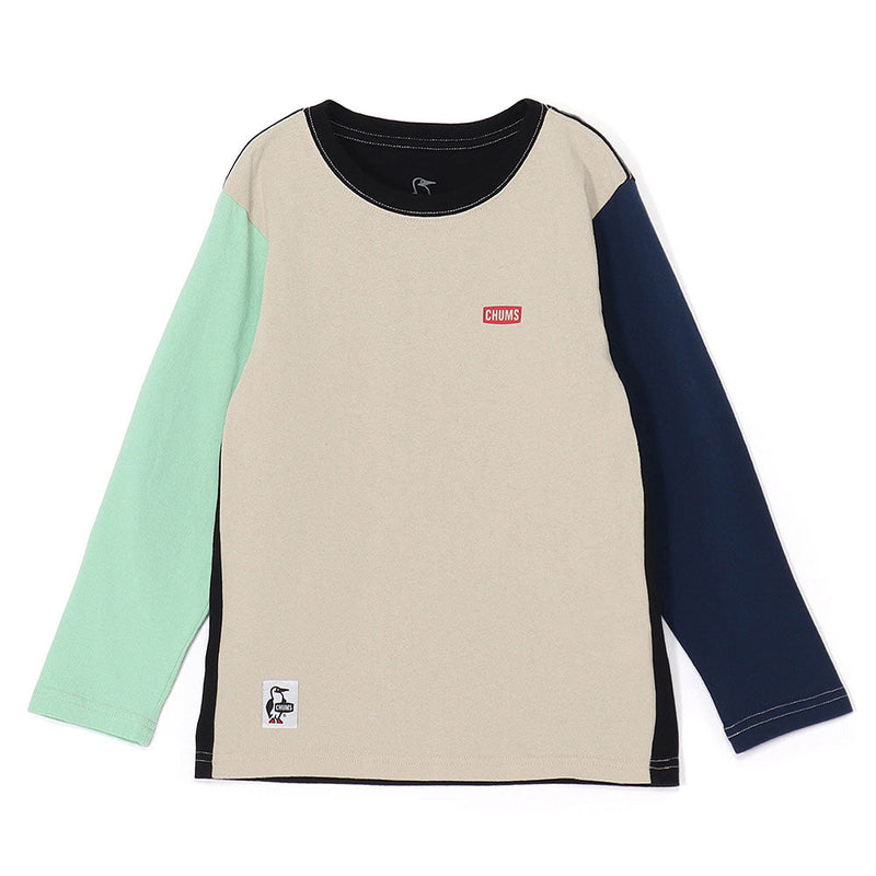 チャムス キッズブービーロゴブラッシュドロングスリーブTシャツ CH21-1294 Tシャツ 長袖 キッズ ジュニア 定番 人気 親子お揃い