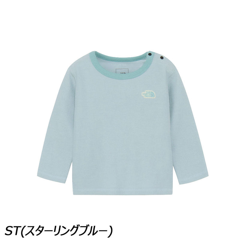 ノースフェイス ベビーラッチパイルクルー NTB62201 Tシャツ 長袖 ベビー トドラー キッズ 左肩ボタンで開閉