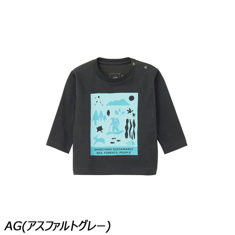 ノースフェイス ベビーロングスリーブシレトコトコティー NTB82530ST Tシャツ 長袖 UVケア ベビー トドラー キッズ トコさん