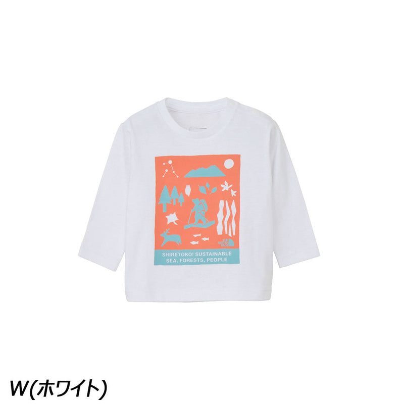 ノースフェイス ベビーロングスリーブシレトコトコティー NTB82530ST Tシャツ 長袖 UVケア ベビー トドラー キッズ トコさん