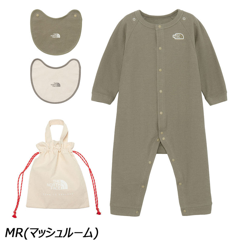 ノースフェイス ベビーロングスリーブロンパース＆2Pビブ NTB82402 ロンパース 長袖 ビブ セット ベビー トドラー キッズ ギフト 贈り物
