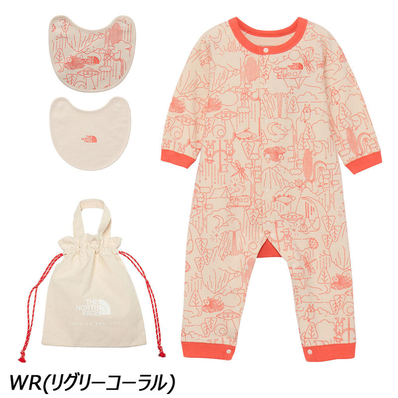 ノースフェイス ベビーロングスリーブロンパース＆2Pビブ NTB82402 ロンパース 長袖 ビブ セット ベビー トドラー キッズ ギフト 贈り物