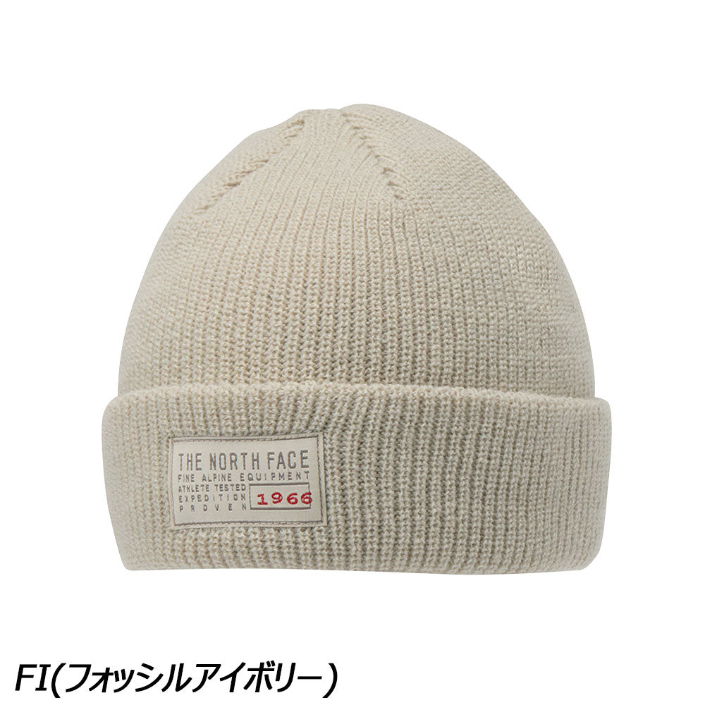 Hiking patrol 黒のニットビーニー 白い線画デザイン ノースフェイス ステッチワークビーニー | APORITO（アポリト