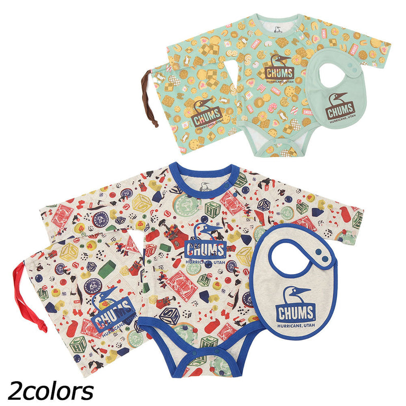 チャムス ベビーパターンドロングスリーブギフトセット CH27-1040 ロンパース 長袖 ベビー キッズ