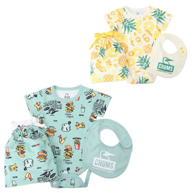 チャムス ベビーパターンドギフトセット CH27-1036 ロンパース 半袖 スタイ 巾着 ベビー キッズ プレゼント ギフト 出産祝い