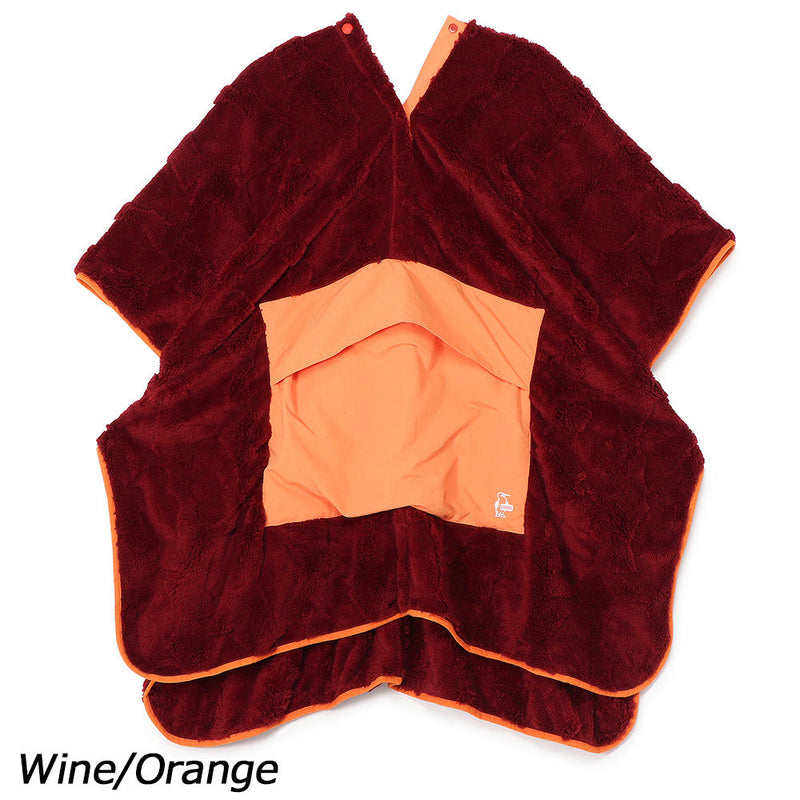 チャムス ブービーエルモパッカブルブランケットポンチョ CH09-1363 ポンチョ ブランケット 着る毛布 フリース