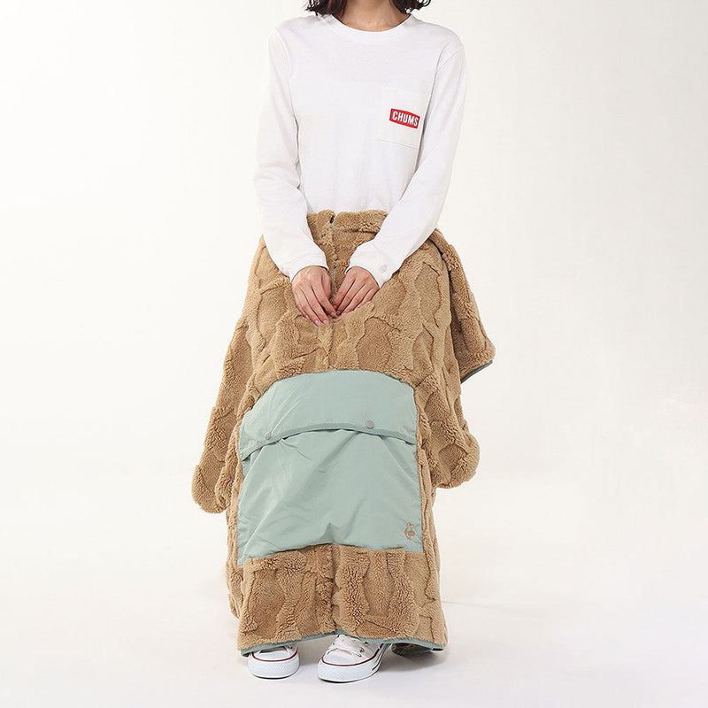 チャムス ブービーエルモパッカブルブランケットポンチョ CH09-1363 ポンチョ ブランケット 着る毛布 フリース