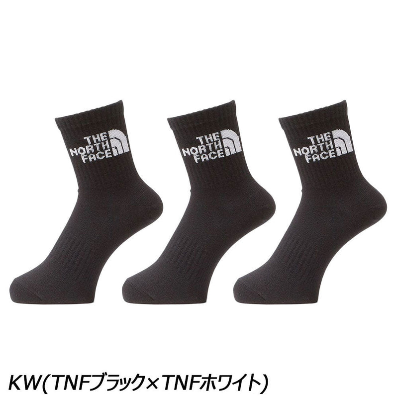 ノースフェイス TNF ジャカード ロゴ 3P クルー NN82411 ソックス 靴下 3足セット 足首丈 消臭 ユニセックス