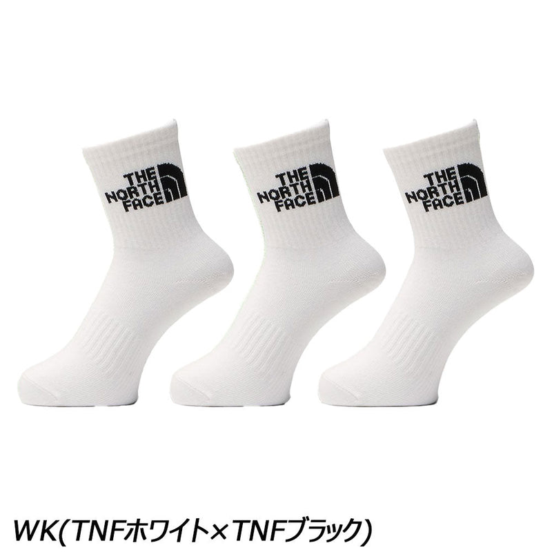 ノースフェイス TNF ジャカード ロゴ 3P クルー NN82411 ソックス 靴下 3足セット 足首丈 消臭 ユニセックス
