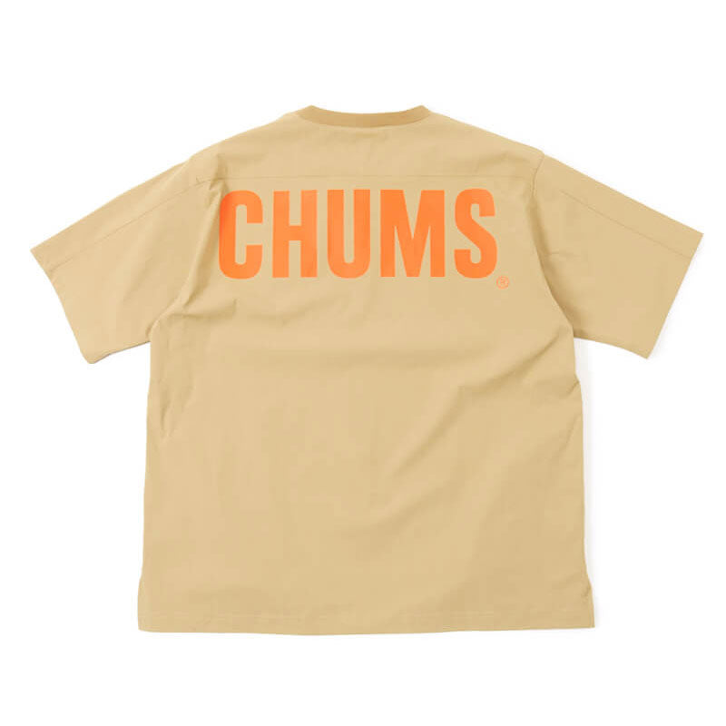 チャムス エアトレイルストレッチチャムスTシャツ Beige メンズ Tシャツ 半袖 ストレッチ 撥水 ※クーポン対象外