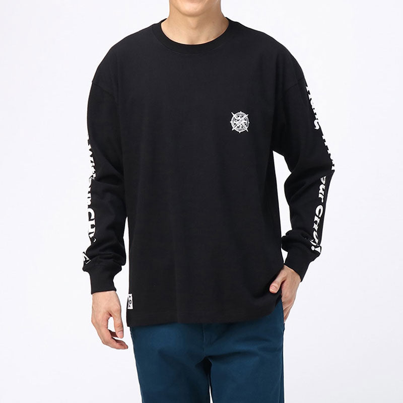 チャムス オーバーサイズドマップロングスリーブTシャツ CH01-2068 Black CHUMS メンズアパレル Tシャツ 【クーポン対象外】