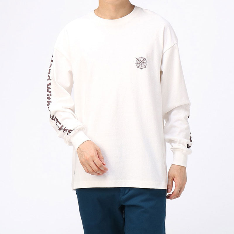 チャムス オーバーサイズドマップロングスリーブTシャツ CH01-2068 White CHUMS メンズアパレル Tシャツ