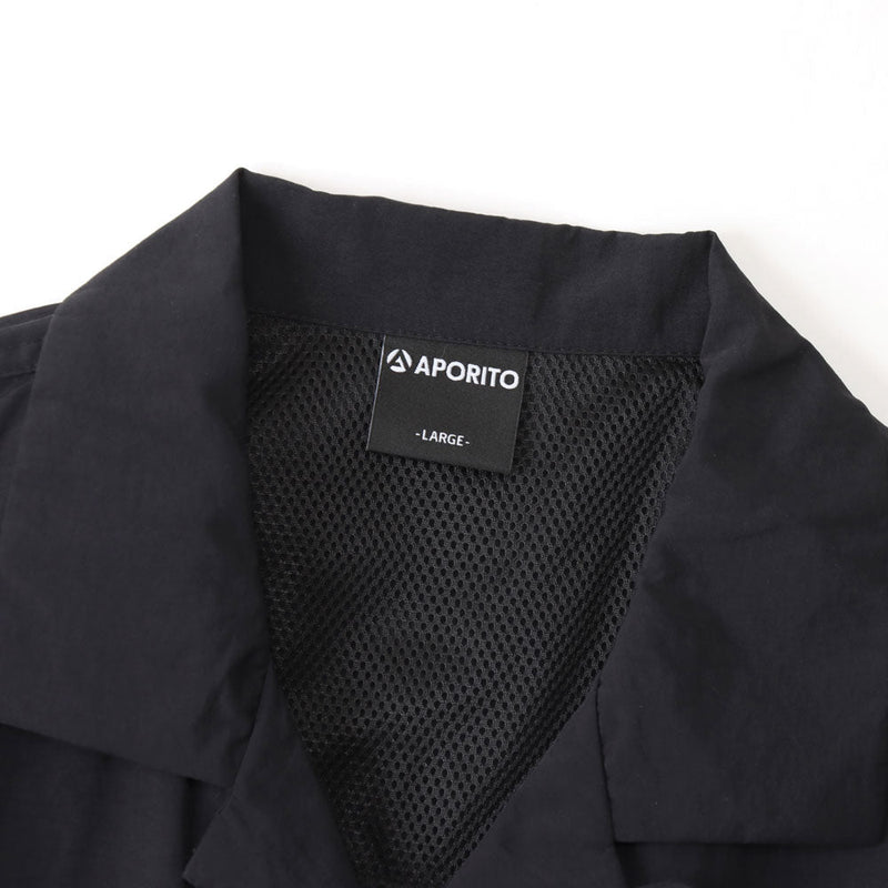 アポリト ナイロンキャンパーシャツ 204222011 ブラック APORITO APPAREL アパレル シャツ メンズ