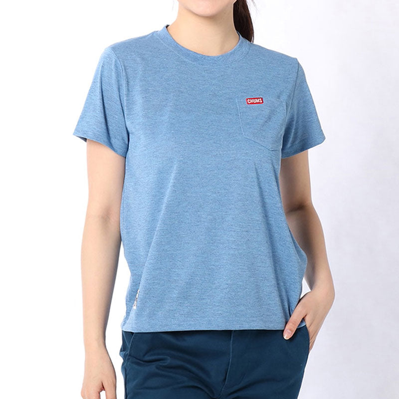 チャムス ユタポケットTシャツドライインディゴ CH01-1956 Lt.Indigo CHUMS Utah Pocket T-Shirt DRY Indigo アパレル Tシャツ レディース