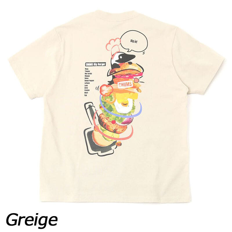 チャムス チャムスビッグバーガーTシャツ レディース Tシャツ 半袖 USAコットン