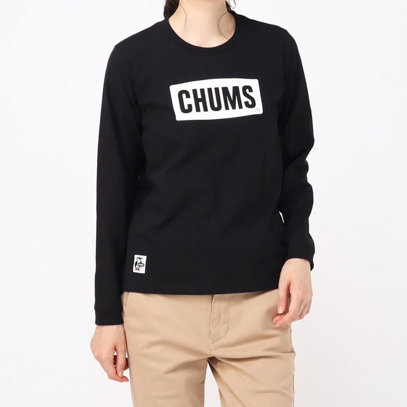 チャムス チャムスロゴロングスリーブTシャツ CH01-1894 Black×White CHUMS レディースアパレル Tシャツ ※クーポン対象外