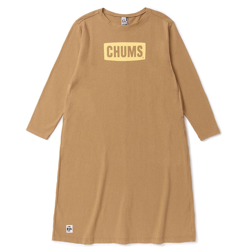 チャムス チャムスロゴロングスリーブティードレス CH18-1223 Beige×Cream CHUMS レディースアパレル Tシャツ スカート ワンピース ※クーポン対象外