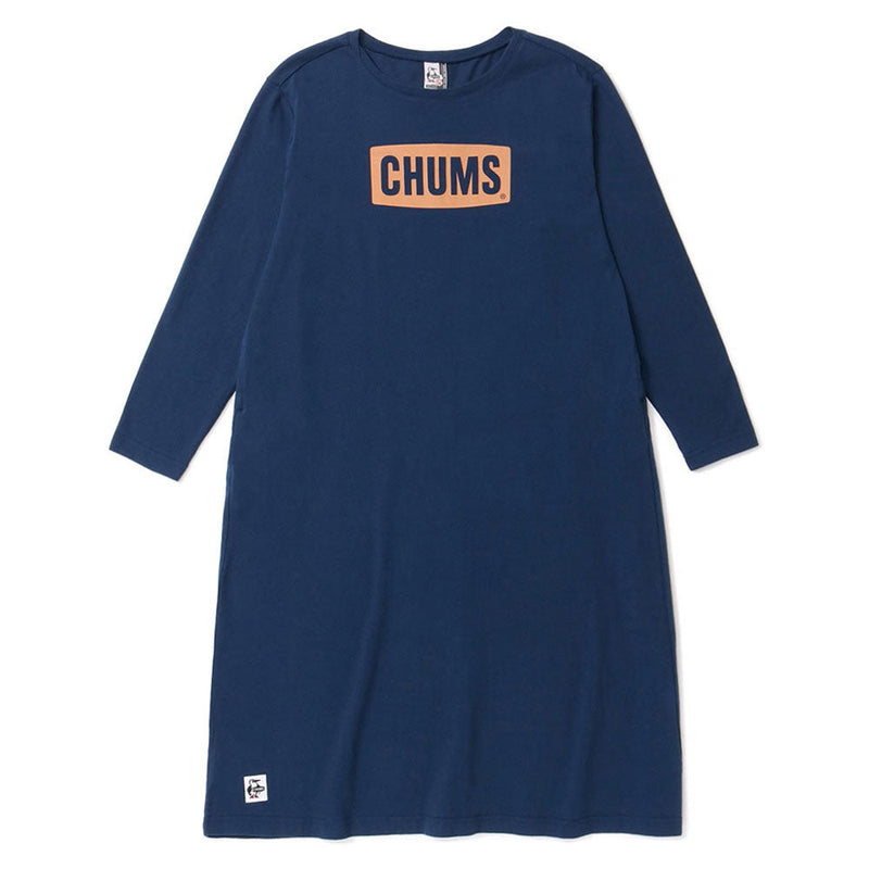チャムス チャムスロゴロングスリーブティードレス CH18-1223 Navy×Brown CHUMS レディースアパレル Tシャツ スカート ワンピース ※クーポン対象外