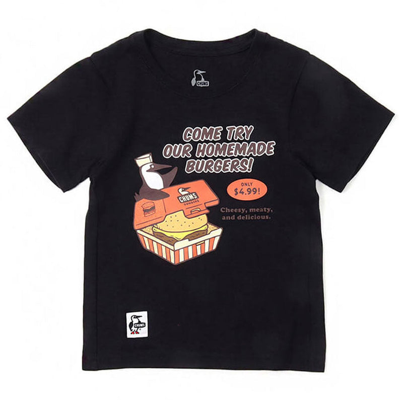 チャムス キッズチャムスバーガーショップTシャツ CH21-1218 Black CHUMS Kid's CHUMS Burger Shop T-Shirt アパレル Tシャツ ※クーポン対象外