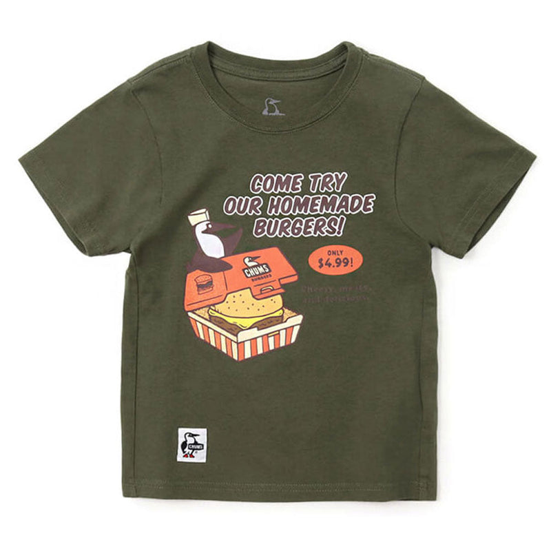 チャムス キッズチャムスバーガーショップTシャツ CH21-1218 Khaki CHUMS Kid's CHUMS Burger Shop T-Shirt アパレル Tシャツ ※クーポン対象外
