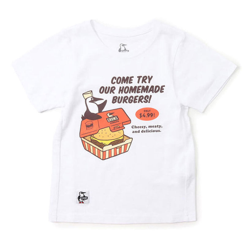 チャムス キッズチャムスバーガーショップTシャツ CH21-1218 White CHUMS Kid's CHUMS Burger Shop T-Shirt アパレル Tシャツ ※クーポン対象外