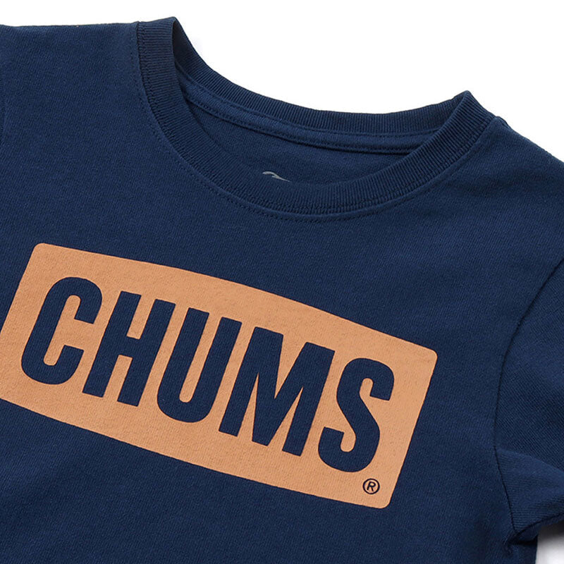 チャムス キッズチャムスロゴロングスリーブTシャツ CH21-1206 Navy×Brown CHUMS キッズアパレル Tシャツ ※クーポン対象外