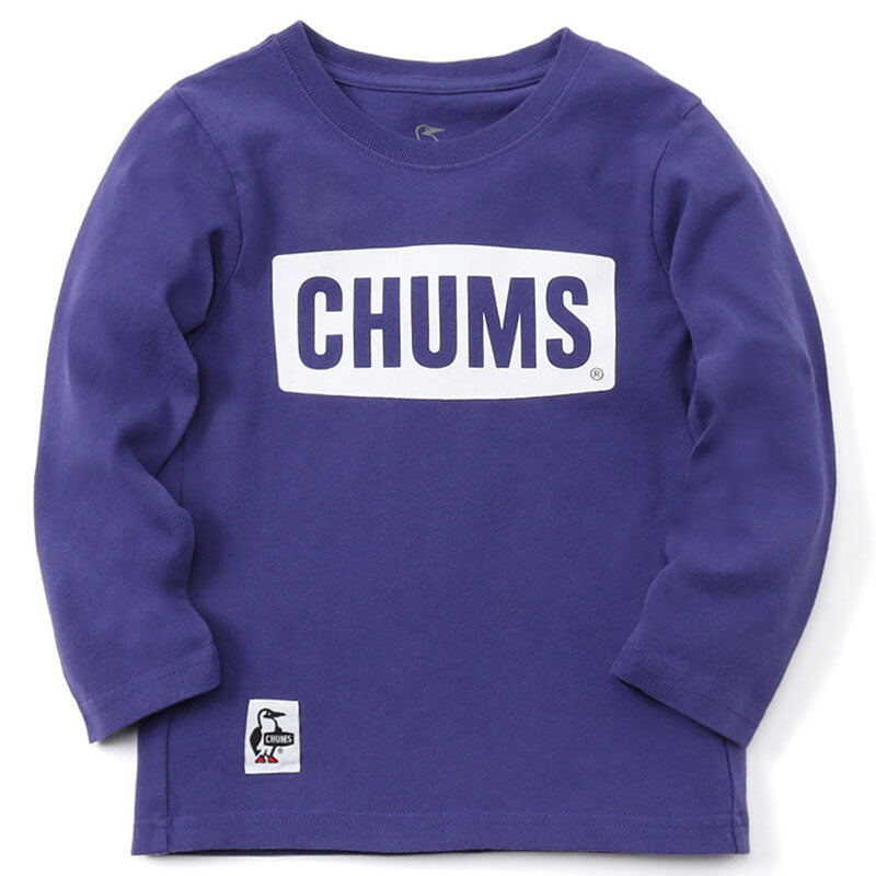 チャムス キッズチャムスロゴロングスリーブTシャツ CH21-1206 Purple CHUMS キッズアパレル Tシャツ