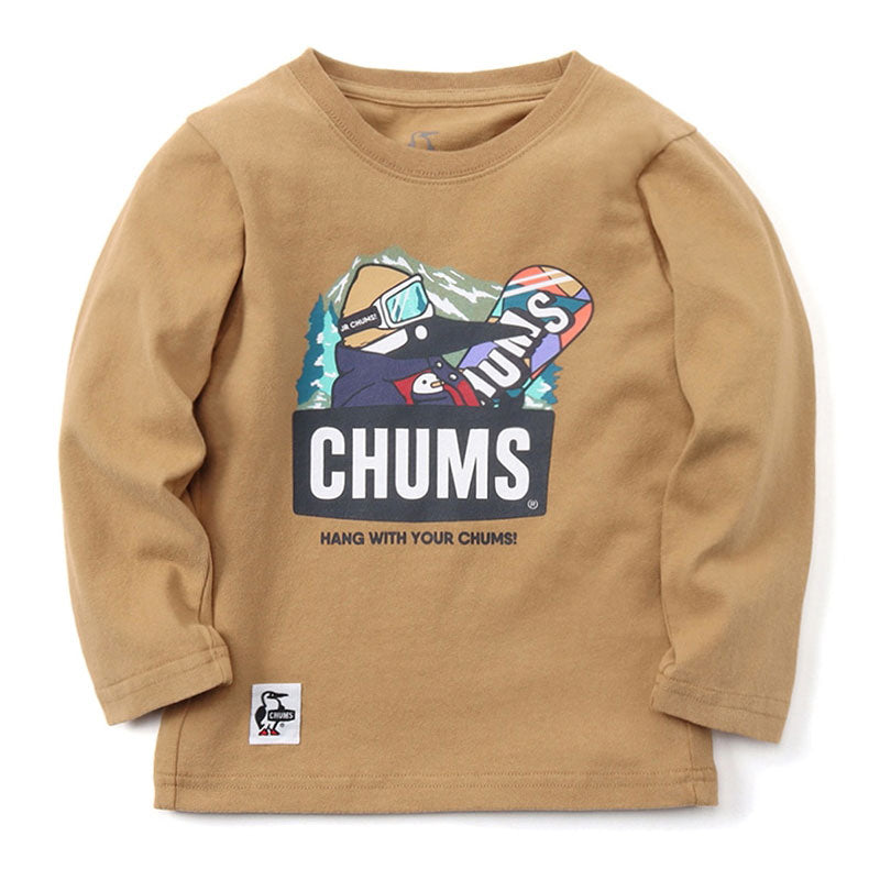 チャムス キッズスノーボーディングブービーロングスリーブTシャツ CH21-1252 Beige CHUMS キッズアパレル Tシャツ ※クーポン対象外