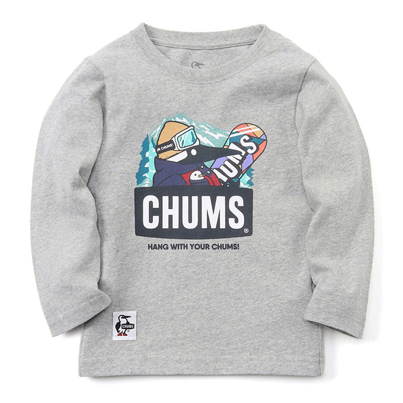 チャムス キッズスノーボーディングブービーロングスリーブTシャツ CH21-1252 H/Gray CHUMS キッズアパレル Tシャツ ※クーポン対象外