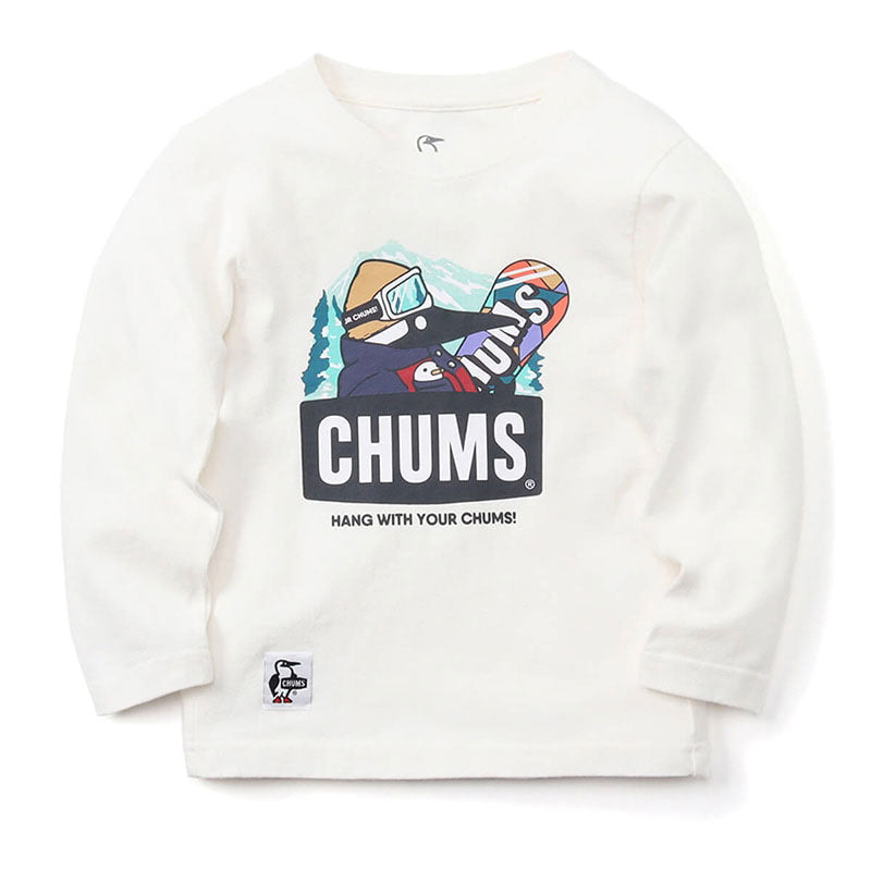 チャムス キッズスノーボーディングブービーロングスリーブTシャツ CH21-1252 White CHUMS キッズアパレル Tシャツ ※クーポン対象外