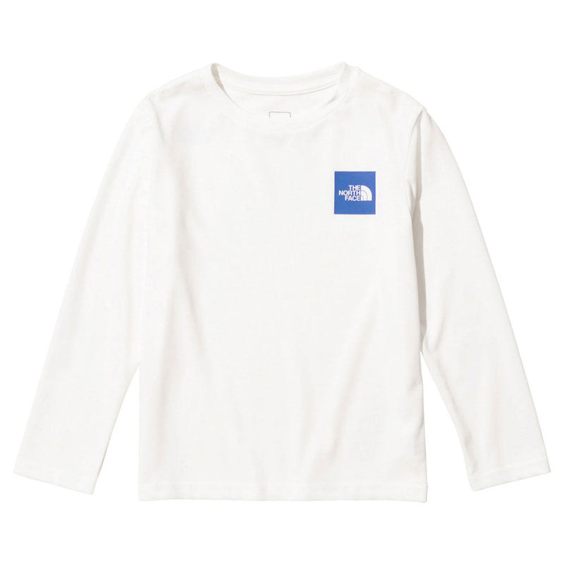 ノースフェイス ロングスリーブスモールスクエアロゴティー W(ホワイト) キッズ Tシャツ 長袖 ロンT UVケア オーガニックコットン