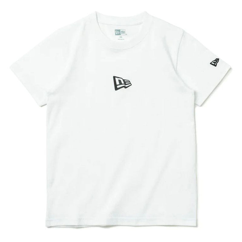 ニューエラ Youth 半袖 コットン Tシャツ フラッグロゴ ホワイト×ブラック キッズ Tシャツ 半袖