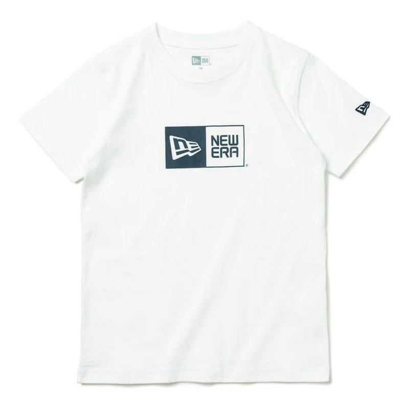 ニューエラ Youth 半袖 コットン Tシャツ ボックスロゴ ホワイト×ネイビー キッズ Tシャツ 半袖