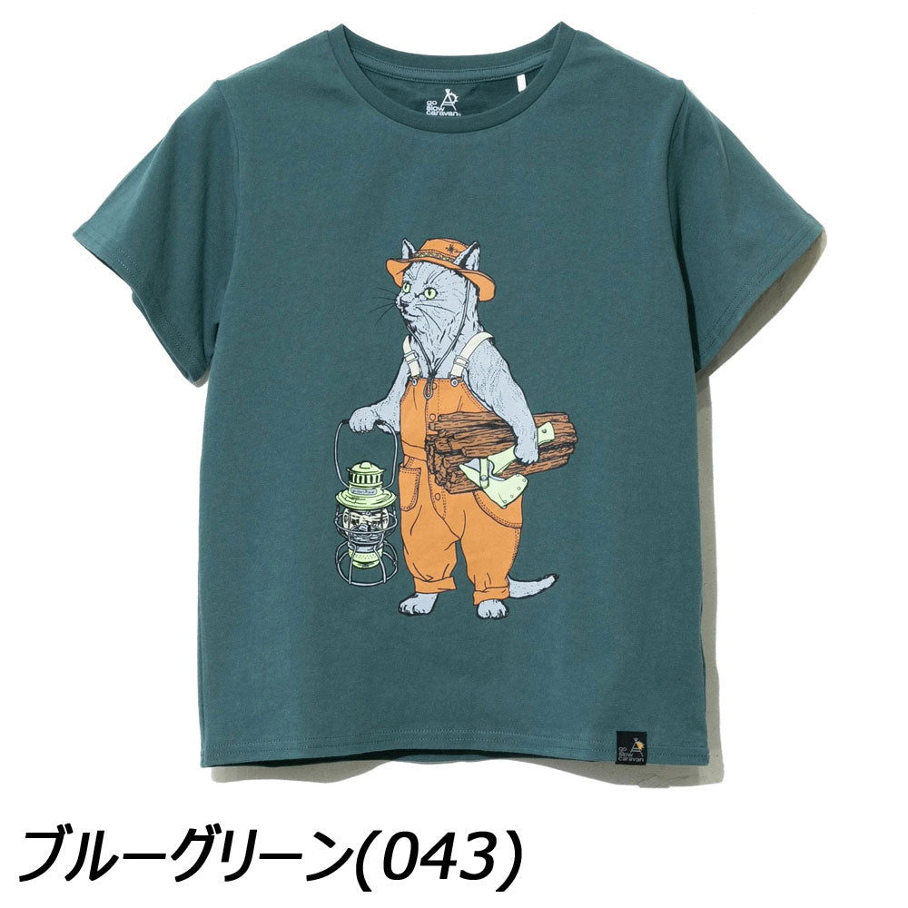 ゴースローキャラバン KIDS USA/C オーバーオールキャンパー猫