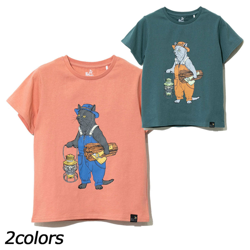 ゴースローキャラバン KIDS USA/C オーバーオールキャンパー猫TEE Tシャツ キッズ 半袖