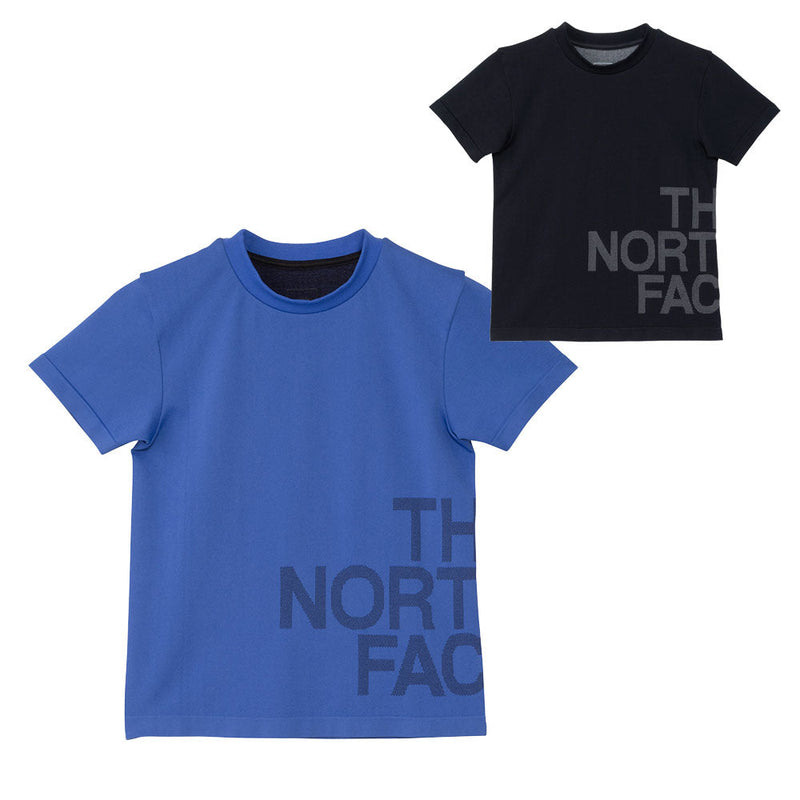 ノースフェイス ショートスリーブエンジニアードビッグロゴクルー Tシャツ 半袖 UVケア UPF15-30 キッズ